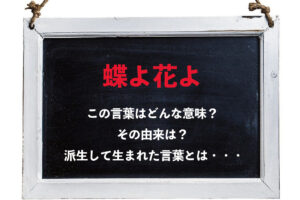 「蝶よ花よ」とはどんな状況で使う言葉？派生した日常の言葉があるってホント？