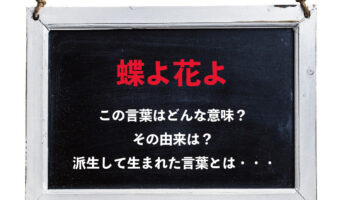 「蝶よ花よ」とはどんな状況で使う言葉?派生した日常の言葉があるってホント?