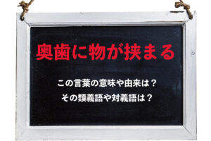 「奥歯に物が挟まる」とは、どんな意味の言葉？その類義語や対義語はどんな言葉？