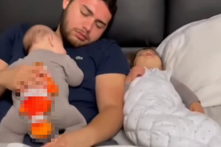 パパの秘策！赤ちゃんの寝かしつけを自動化？『あるモノ』を使いつつ、自分も赤ちゃんと一緒にスヤスヤ眠るのでした