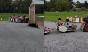 これはスゴ楽しそう!教会にトラクターを使った子供用の「○○○○」ができました!!