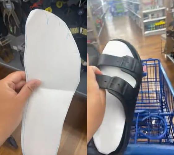 これはナイスアイディア！カレシさんの代わりにサンダルの交換をしに来た女性が目から鱗な発想を披露してくれました