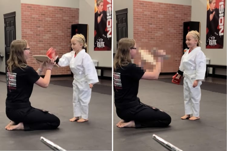 空手を習い始めた6歳の少女。挑戦した木の板割りの結果に自分でもビックリ！！