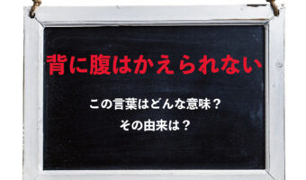「背に腹はかえられない」とはどんな意味のことわざ？その由来や対義語は？