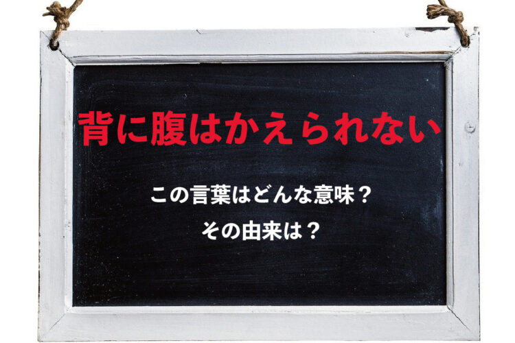 「背に腹はかえられない」とはどんな意味のことわざ？その由来や対義語は？