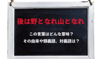 「後は野となれ山となれ」とはどんな意味でどんな時に使う言葉?その由来や、類義語に対義語は?