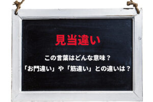 「見当違い」とはどんな意味の言葉？「お門違い」や「筋違い」との違いは？