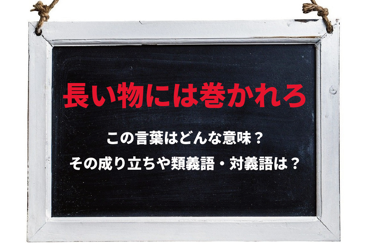 「長い物には巻かれろ」とはどんな意味の言葉？その成り立ちには「あの動物」が関わっていた？