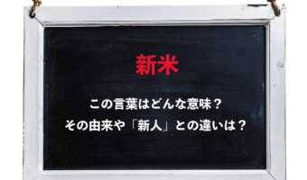 始めたばかりでまだ不慣れな人を意味する「新米」。その由来に、お米はまさかの関係ない？！「新人」との違いは？