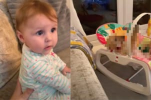 これはこれでかわいいけれど・・・。赤ちゃんのベビーマットを奪って占拠していた『かわいい刺客』とは！！