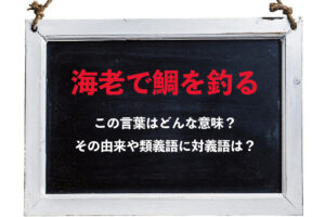 「海老で鯛を釣る」とはどんな意味の言葉？使い方はポジティブな意味合いでいいの？