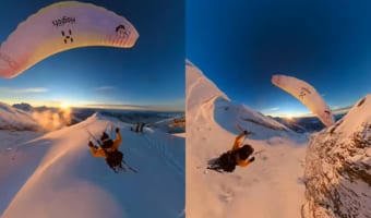 フランスのスキー場で撮られた映像が美しすぎる！雪原をパラグライダーで飛んだ際に広がっていた光景に思わず息をのむ