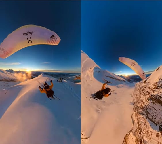 フランスのスキー場で撮られた映像が美しすぎる！雪原をパラグライダーで飛んだ際に広がっていた光景に思わず息をのむ