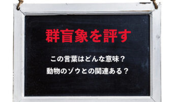 「群盲象を評す」とはどんな意味の言葉?動物のゾウがどう関係するの?