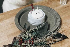 「人間が死闘の末に作ったケーキを前にする表情じゃないんよ」誕生日ケーキの前に座るビションフリーゼ、その表情が話題に！