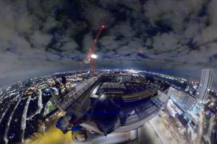 夜の街にダイブ！ベースジャンプに挑むジャンパーによる本人視点映像が臨場感溢れていてスゴすぎる！！