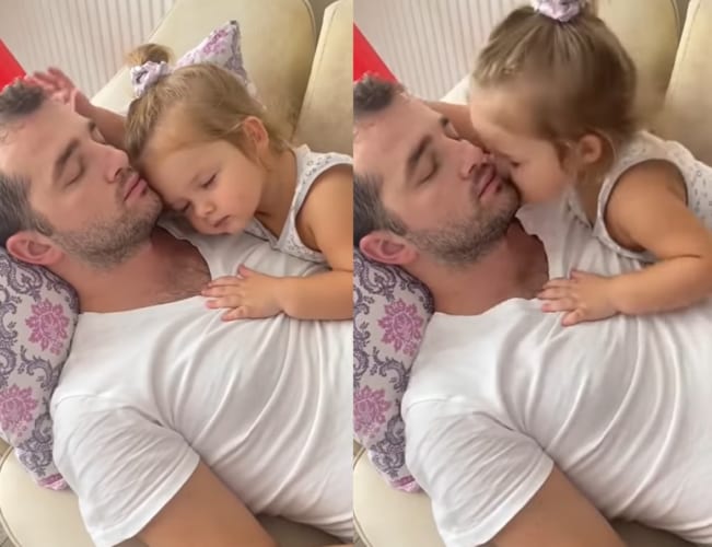 「ねんねんころりよ〜」って君がするの？！パパと娘ちゃんが仲良くお昼寝するのかと思ったら、娘ちゃんはパパを寝かしつけてからお昼寝したいようです