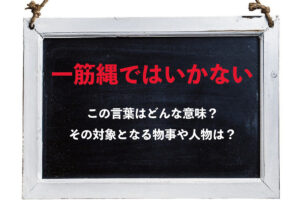 「一筋縄ではいかない」とはどんな意味？そもそも「一筋縄」とはなんのこと？