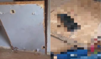 周辺の事前確認がいかに重要かがよくわかる・・・。倒れた壁の先にツールボックスが置いてあって・・・、なんともいえない気分になる惨事が!!