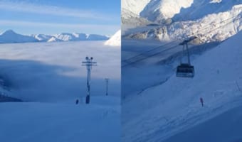 雲の上にあるスキー場。アラスカにあるスキー場の景色は圧巻ですが・・・、雲の中に突き進んでいくのは壮大すぎて滑るのに勇気がいりそう