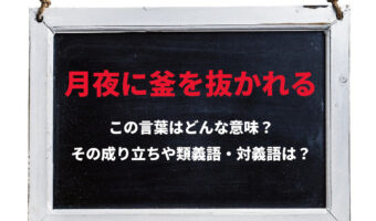 「月夜に釜を抜かれる」とはどんな意味の言葉?その由来や類義語に対義語は?