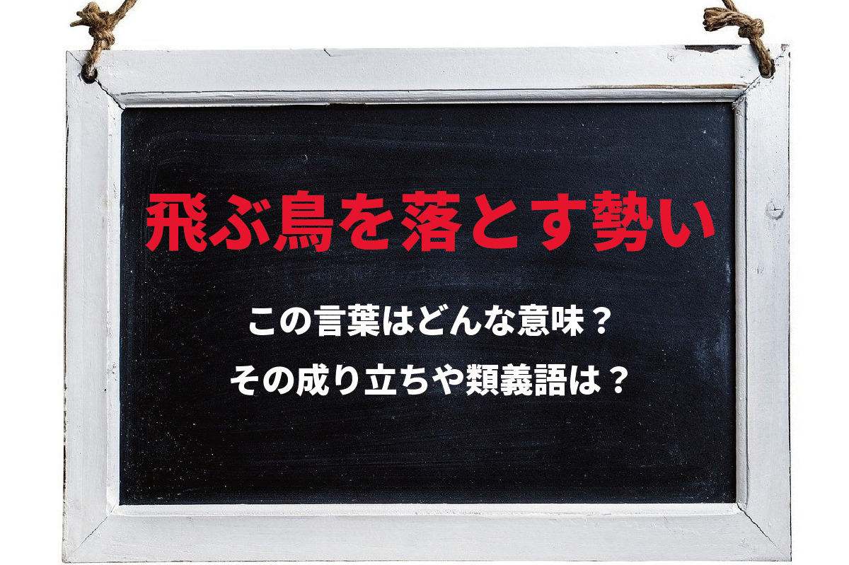 「飛ぶ鳥を落とす勢い」とはどんな意味の言葉？その由来や類義語は？