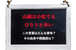 「山椒は小粒でもぴりりと辛い」とはどんな意味？その類義語や対義語は？