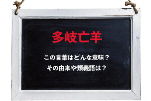 「多岐亡羊」とはどんな意味の四字熟語？その由来や類義語は？