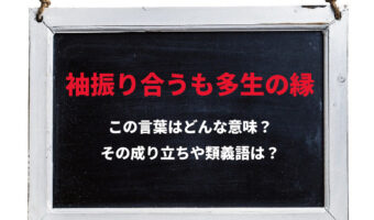 「袖振り合うも多生の縁」とはどんな意味の言葉?「多生の縁」とはどんな縁?