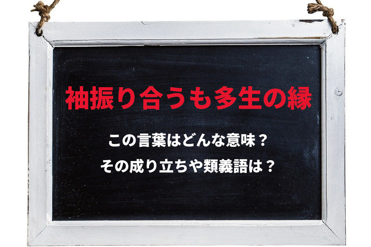 「袖振り合うも多生の縁」とはどんな意味の言葉？「多生の縁」とはどんな縁？