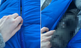 雪中キャンプを行う女性。マイナス17度にもなる屋外で寝袋のファスナーを開けたら・・・、中から「かわいい子」が姿をあらわしました!