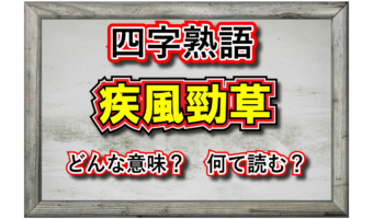 「疾風勁草」とはどんな意味の四字熟語?「疾風迅雷」との違い、その由来、類義語は?