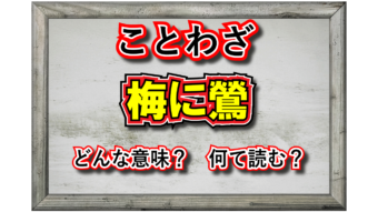「梅に鶯」とはどんな意味の言葉？その類義語は？
