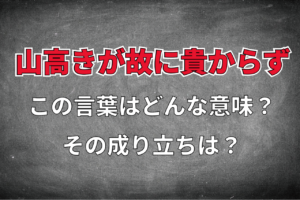 「山高きが故に貴からず」とはどんな意味？その由来や類義語は？