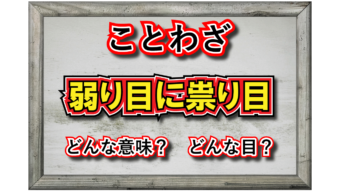 「弱り目に祟り目」とはどんな意味の言葉？「弱り目」「祟り目」とはなんのこと？
