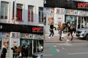 2階の窓から飛び降りたハスキー犬。周辺にいた人たちが騒然とする中、着地に成功すると平然と歩いてその場を去っていきました