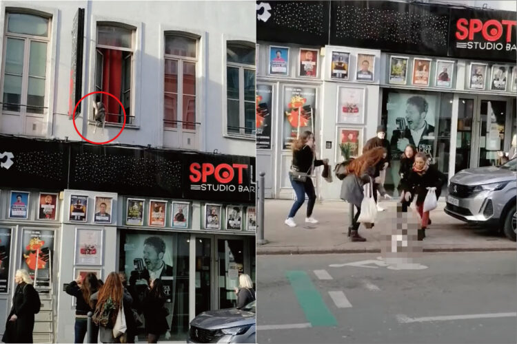 2階の窓から飛び降りたハスキー犬。周辺にいた人たちが騒然とする中、着地に成功すると平然と歩いてその場を去っていきました