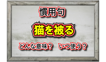 「猫を被る」とはどんな意味の言葉？その類義語は？