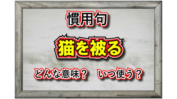 「猫を被る」とはどんな意味の言葉？その類義語は？