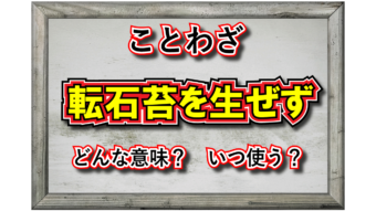 「転石苔を生ぜず」とはどんな意味のことわざ？その由来や類義語は？