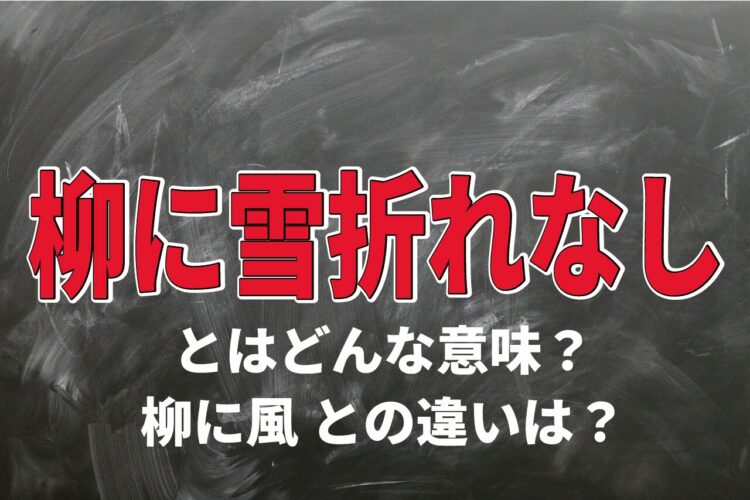 「柳に雪折れなし」とはどんな意味？「柳に風」との違いは？