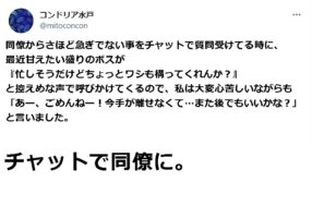 同僚から仕事の相談中に愛猫がやって来た...猫「忙しそうだけどちょっとワシも構ってくれんか？」その時の飼い主の選択が好判断だと話題に！！