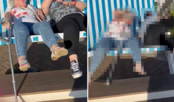 SNS映えする巨大イスに腰掛けた2人の女性。ところがこの後、2人は『あること』にとんでもなく苦労する羽目に・・【海外・動画】