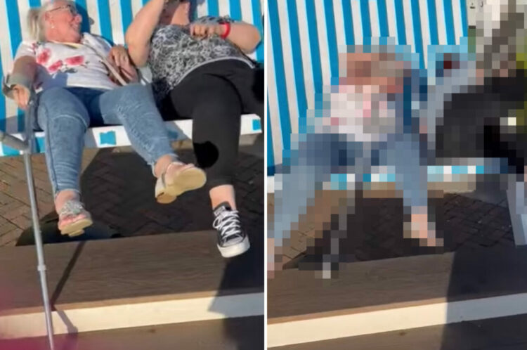 SNS映えする巨大イスに腰掛けた2人の女性。ところがこの後、2人は『あること』にとんでもなく苦労する羽目に・・【海外・動画】