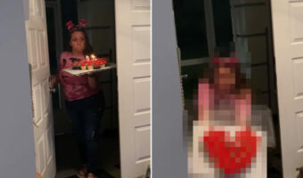 ケーキを持ってサプライズ登場するハズが・・。盛大にやらかしてしまった女性が気の毒すぎる【アメリカ・動画】