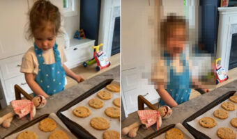 「今すぐ食べたい！」クッキー作りを手伝ってくれた女の子。食べるのは冷めてからと言われても、いい香りで美味しそうなのに！！【海外・動画】