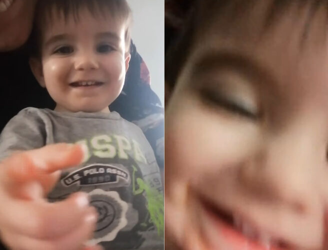 撮影中のスマートフォンを手に取った男の子。なんとそのまま走り出しちゃいました！！その時映っていた光景が楽しそうで愛らしい