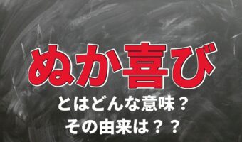 「ぬか喜び」とはどんな喜び?『ぬか』とは何の事を指している?