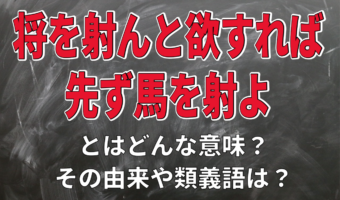 「将を射んと欲すれば先ず馬を射よ」とはどんな意味？その由来や類義語は？様々な言い回しのあるので注意！