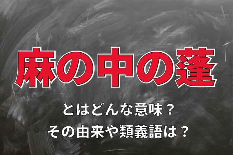 「麻の中の蓬」とはどんな意味？麻や蓬が直接関係する言葉なの？